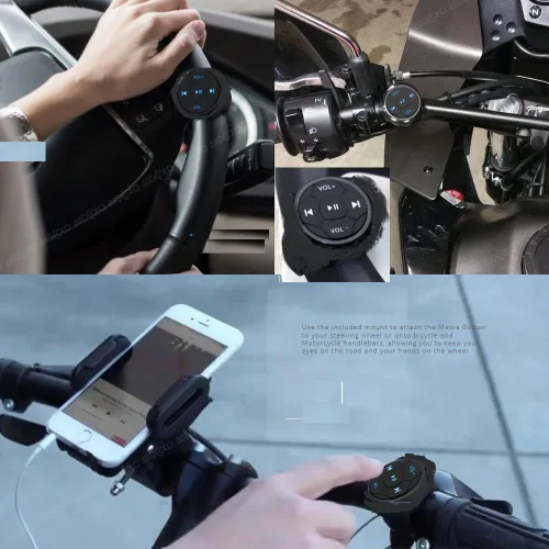 Vista 6 de YuYue Electronic Botón inalámbrico Bluetooth de botón multimedia para selfie, control remoto de música, inicio de Siri para iPhone. Se aplica al