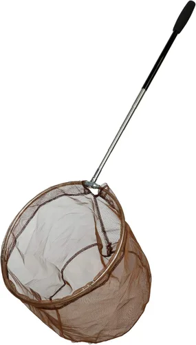 Vista 2 de RESTCLOUD Red de cebo y red de aterrizaje de pesca con mango telescópico que se extiende hasta 59 pulgadas Marrón