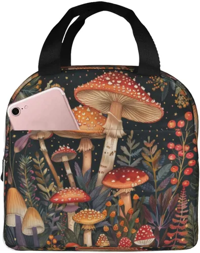 Vista 37 de Lonchera con diseño a cuadros azules aislada, bolsa térmica para almuerzo para adultos, niños, niñas, mujeres, oficina, trabajo, escuela, picnic