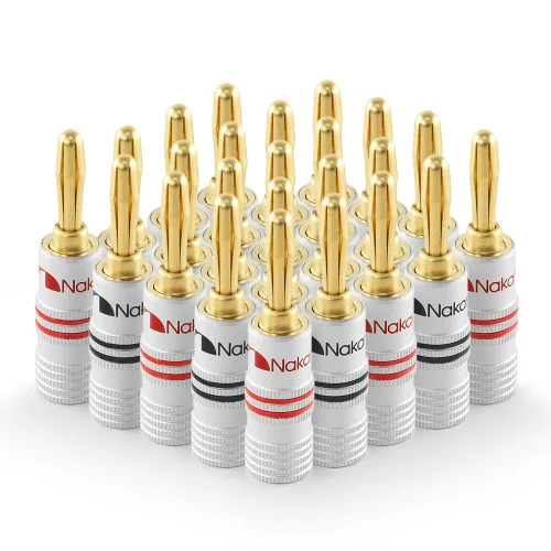 Vista 17 de Nakamichi Excel Series - Enchufes tipo banana chapados en oro de 24 quilates, calibre 18 AWG, tamaño de 0.157 in para altavoces, amplificador