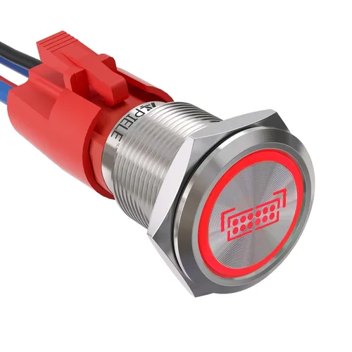 Vista 18 de APIELE Interruptor de botón de presión para barra de luz LED, encendido/apagado SPST, acero inoxidable, 10A, 12V, 24VDC, precableado, 19mm, 0.74
