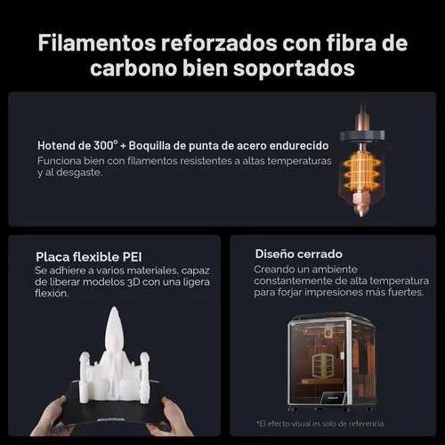 Vista 8 de Creality K1C Impresora 3D, Nivelación Automática de Alta Velocidad de 600mm/s, Extrusora Directa Robusta Libre de Obstrucciones K1 SE Impresora 3D