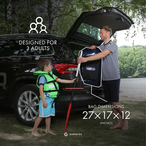 Vista 6 de GUMOTEX Kayak inflable SEAWAVE: ligero, maniobrable y robusto para aventuras de dos personas en ríos, lagos y ensenadas costeras, ideal para paseos
