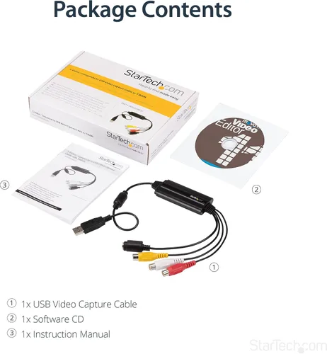 Vista 6 de StarTech Adaptador USB de captura de video, solo Windows, cable (SVID2USB232) S-Video/Composite to USB 2.0 SD Video Capture Device Cable, TWAIN