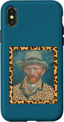 Vista 4 de Funda para iPhone 15 Vincent Van Gogh Leopard Print Frame