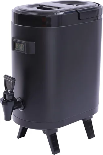 Vista 5 de Dispensador de bebidas aislado, dispensador de bebidas de acero inoxidable de 8 l/2.11 galones con termómetro, dispensador de bebidas frías