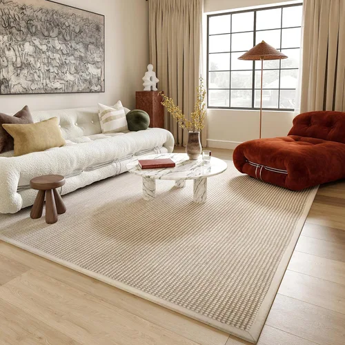 Vista 10 de Rugs USA Patricia - Alfombra de interior de yute y lana hecha a mano de 2 x 3 pies, diseño de granja sólida, fibra natural, para dormitorio, sala