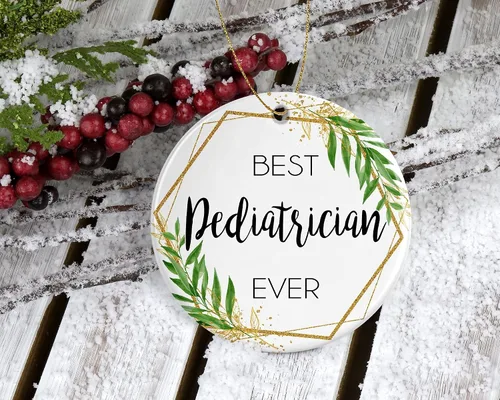 Vista 2 de Adorno de Navidad para pediatra, regalo de Navidad para pediatra, el mejor pediatra del mundo, el mejor pediatra de la historia, regalos