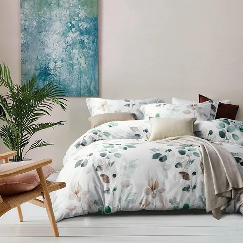 Vista 35 de MILDLY Juego de funda nórdica floral de mármol azul y verde acuarela 3