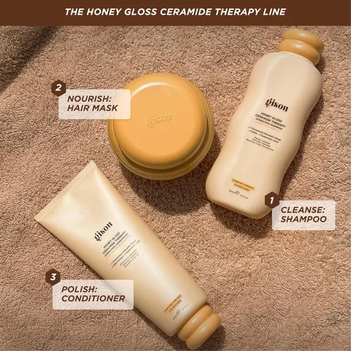 Vista 6 de Gisou Honey Gloss Hair Wash Duo - Champú y acondicionador hidratante con miel Mirsalehi fermentada, ceramidas biomiméticas y ácido hialurónico