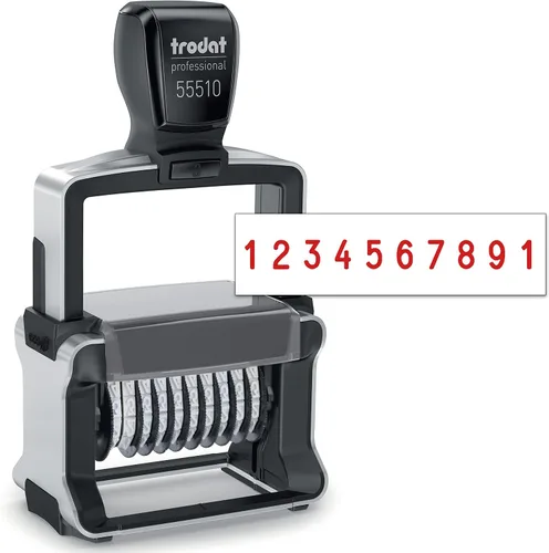 Vista 14 de Rubber Stamp Creation Numerador resistente, sello de numeración autoentintado de 8 dígitos, altura de carácter de 0.197 in Rojo