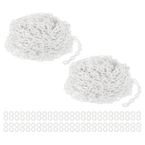 Vista 23 de PATIKIL Eslabones de Cadena de Plástico, Cadenas de Seguridad de 200 Pies, Cadenas de Plástico Negro para Barreras, Control de Multitudes, Líneas