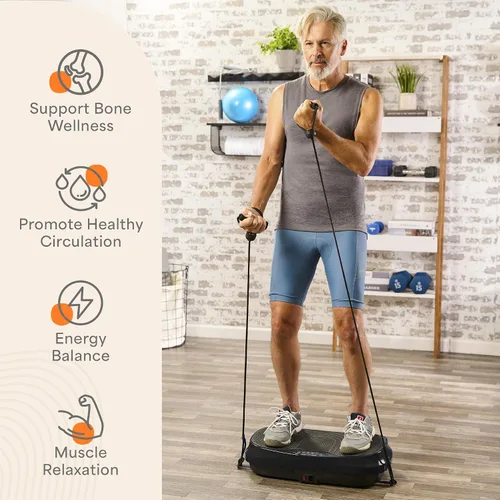 Vista 3 de Lifepro Waver Mini Vibration Plate Exercise Machine with Remote & Bands — Compact Whole Body Vibrating Plate for Lymphatic Drainage & Muscle Toning