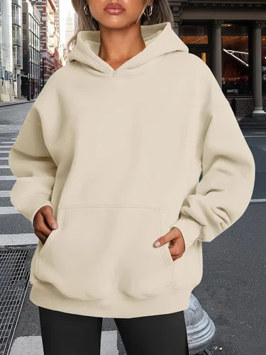 Vista 137 de Trendy Queen - Sudaderas extragrandes con capucha para mujer, suéteres de manga larga, sin botones, de vellón, de otoño, ropa de invierno
