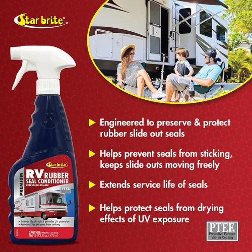 Vista 4 de STAR BRITE Acondicionador Premium de Sellos de Goma para RV - Evita que los Sellos Deslizantes se Peguen y se Agrieten, 16 Fl Oz (paquete de 1), Goma