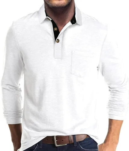 Vista 5 de Uposiut Mens Polo Shirts Long/Short Sleeve Mens Shirts Casual Stylish Cotton True Classic Basic Tee Shirts
