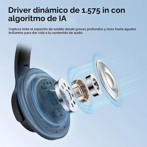 Vista 4 de Srhythm NiceComfort 15 (2.ª generación) Auriculares inalámbricos híbridos con cancelación de ruido, Bluetooth 6.0, con baja latencia, audio