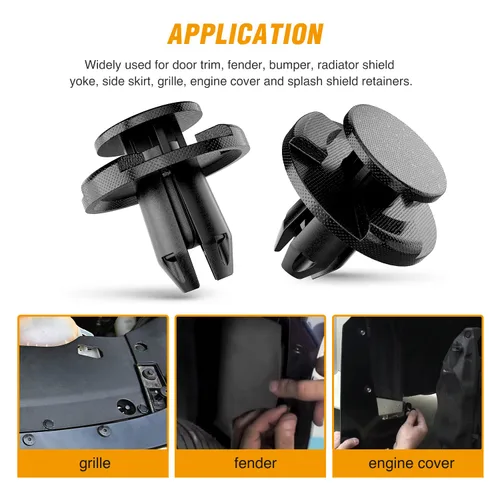 Vista 3 de GOOACC 100 Piezas Clips de Carenado del Motor Parachoques Guardabarros Reemplazan Nissan 01553-05323 Mazda L33X13209 Infiniti FX35 FX45 G25 G35 G37
