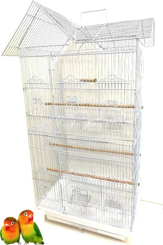 Vista 7 de Jaula portátil para pájaros de vuelo mediano colgante de 37 pulgadas para cacatúa, sol, quáquero, periquero, mejilla verde, loro, pinzón, canario