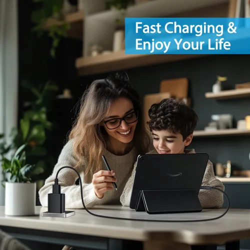 Vista 6 de Cargador rápido para tableta Amazon Fire, cable micro USB C de carga para Kindle Paperwhite, Fire HD 10 8 7 Plus, Max 11, Kids Pro, Edition Voyage