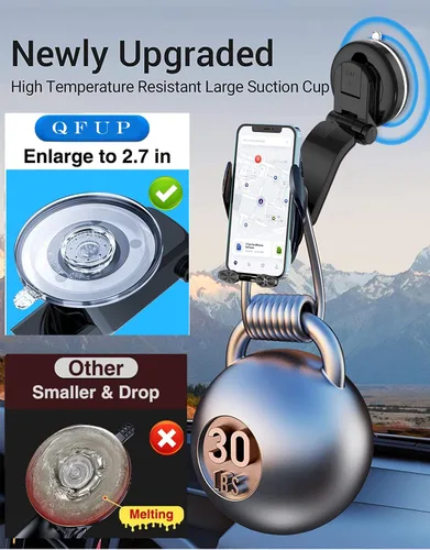 Vista 2 de Soporte inalámbrico para cargador de automóvil, carga rápida, sujeción automática de 15 W, soporte inteligente de inducción de control dual
