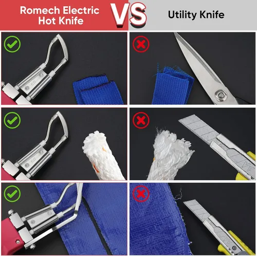 Vista 8 de ROMECH Cortador de tela cortador de cuerda-Pro Electric Hot Knife+Piezas de repuesto (cuchilla R)