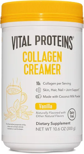 Vista 3 de Vital Proteins Polvo de péptidos de colágeno sin sabor 19.3 OZ Creamer Vanilla