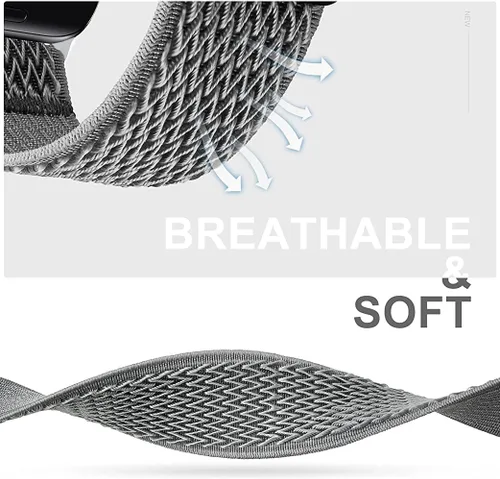 Vista 2 de Paquete de 3 correas elásticas de nailon y silicona delgadas compatibles con Fitbit Charge 6/Charge 5, correa deportiva de repuesto ajustable Nailon