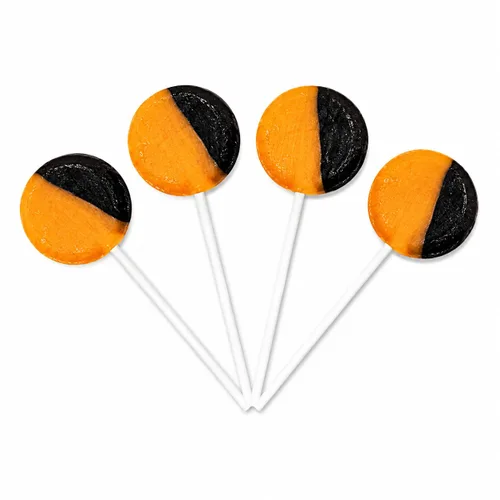 Vista 3 de Fruidles 20 paletas planas de Halloween Pops naranja y negro, ideales para rellenos de bolsas de golosinas de Halloween, regalar, 0.28 oz Pops