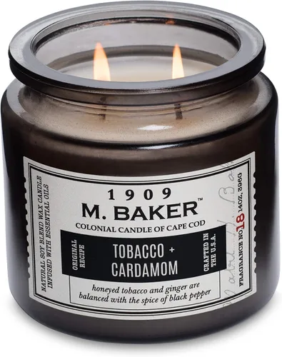 Vista 21 de Colonial Candle Vela perfumada de bambú de geranio, vela de cera de mezcla de soja natural de 2 mechas con aceites esenciales, vela en tarro