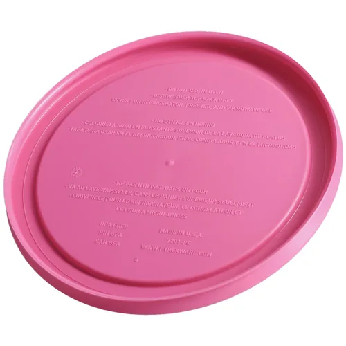 Vista 4 de Pyrex 7201-PC Tapa de almacenamiento redonda de 4 tazas para tazones de vidrio (1, rosa frambuesa)