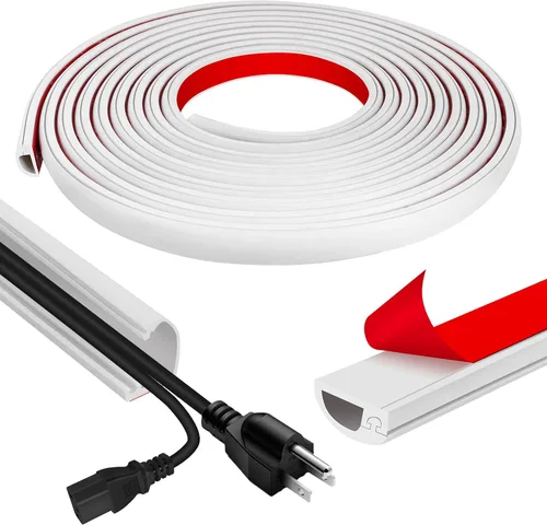 Vista 10 de Cubierta de pared para cable, 39 pulgadas, autoadhesivas, para cables en la pared, cable de extensión para piso, TV montada, cavidad del hogar
