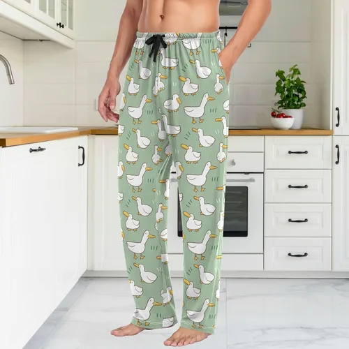 Vista 4 de Pantalones de pijama para hombre, pantalones de pijama suaves para dormir