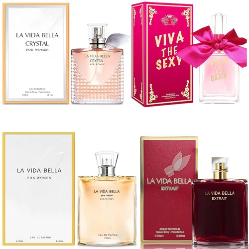 Vista 37 de A CENTER Juego de perfume de 4 piezas para mujer, set de regalo