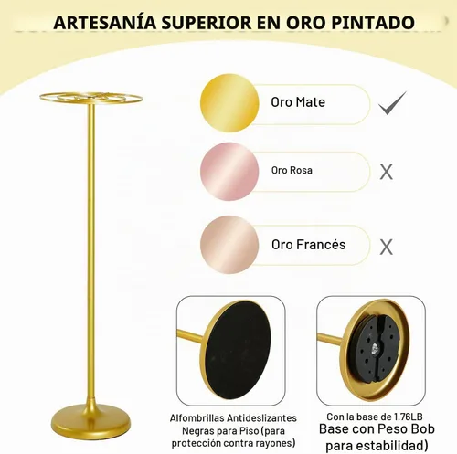 Vista 5 de 4pcs soporte de flores de boda de metal dorado, centros de mesa de 39.4