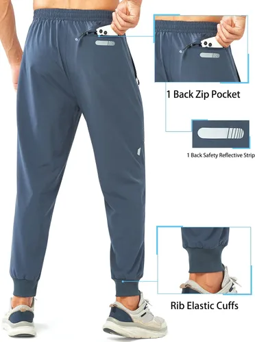 Vista 3 de NORTHYARD Men's Athletic Running Pants Lightweight Workout Joggers Quick Dry Gym Sweatpants Active Sports Track Training
