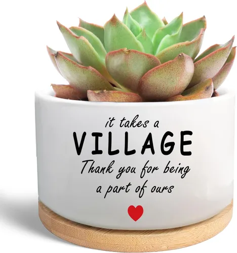 Vista 13 de Regalos inspiradores para mujeres, bonita maceta para suculentas, maceta de cactus para amantes de las plantas, regalo motivacional de animación