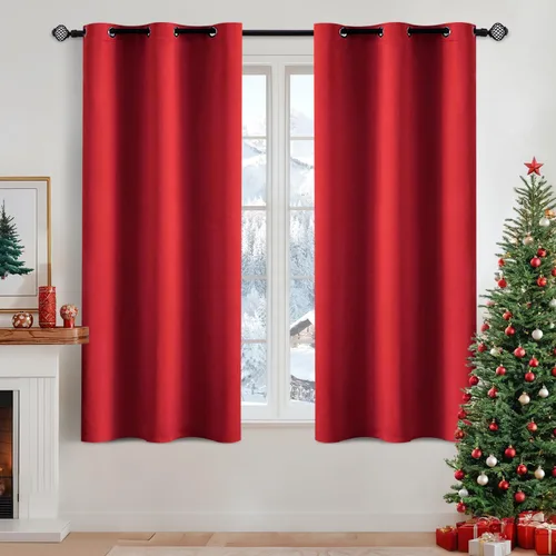 Vista 8 de MIULEE Cortinas opacas para dormitorio o sala de estar, juego de 2 paneles de cortina para ventana con aislamiento térmico y bloqueo de luz