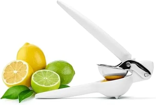 Vista 8 de Chef'n FreshForce - Exprimidor de cítricos de limón, prensa manual con potencia de doble engranaje para una máxima extracción de jugo, duradero