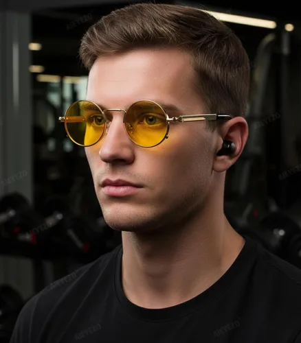 Vista 3 de AIEYEZO Gafas de sol redondas Steampunk Circle Lennon Gafas de sol góticas marco de metal 100% lente de bloqueo UV