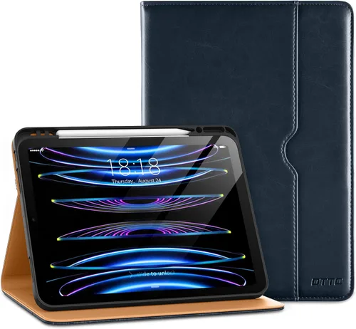 Vista 23 de DTTO para iPad Pro 12.9 6ª / 5ª / 4ª / 3ª generación Funda 2022/2021/2020/2018, Funda de cuero premium tipo folio con soporte integrado