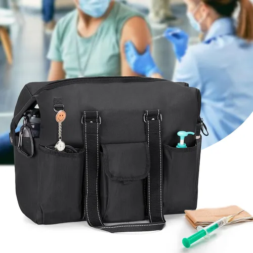 Vista 14 de Damero Bolsa de enfermera con funda para laptop para el trabajo y el cuidado del hogar, estudiantes de medicina