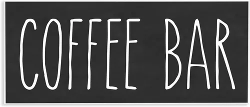 Vista 12 de Stupell Industries Letrero de barra de café con diseño rústico de grano con letras y forrado, placa de pared, 17 x 7 pulgadas