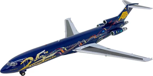 Vista 2 de ATA 25th Annv Boeing 727-200 modelo miniatura de avión Diecast 1:200 Parte # A012-IF722018