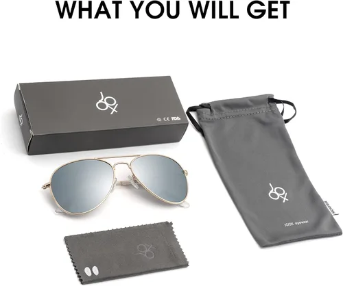 Vista 6 de JOOX Polarized Aviator Sunglasses for Women Men, UV400 Protection Lens and Lightweight Metal Pilot Frame