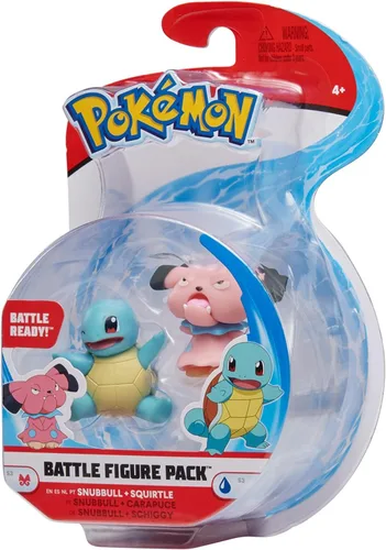 Vista 4 de Pokemon Battle Ready - Paquete de 2 figuras de Squirtle and Snubbull Action minifig
