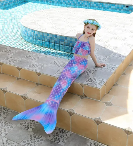 Vista 4 de Kokowaii - Sofisticado traje de baño con cola de sirena para niñas