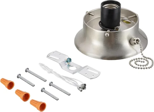 Vista 6 de Aspen Creative 22101-06-1 Kit de soporte de techo de montaje empotrado con interruptor de cadena de encendido/apagado en acabado de latón cepillado