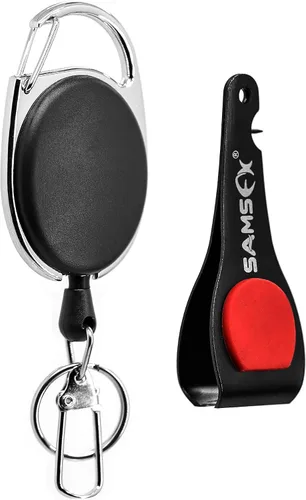 Vista 10 de SAMSFX Pesca con mosca Tippet Line Cutter Pinzas de pesca Mulit-Tool con Retractores Zinger