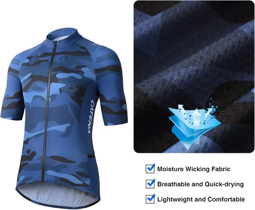 Vista 5 de CATENA Maillot de ciclismo para hombre, transpirable, manga corta, ropa de bicicleta, secado rápido